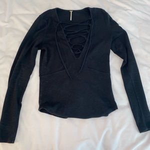 Free people lace up shirt